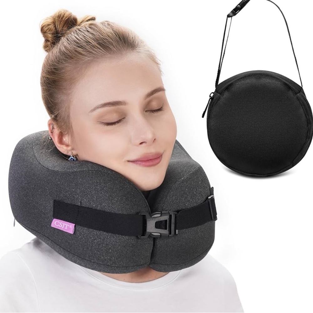 Travel Pillow Vac Compressed Memory Foam Neck Pillow Airplane